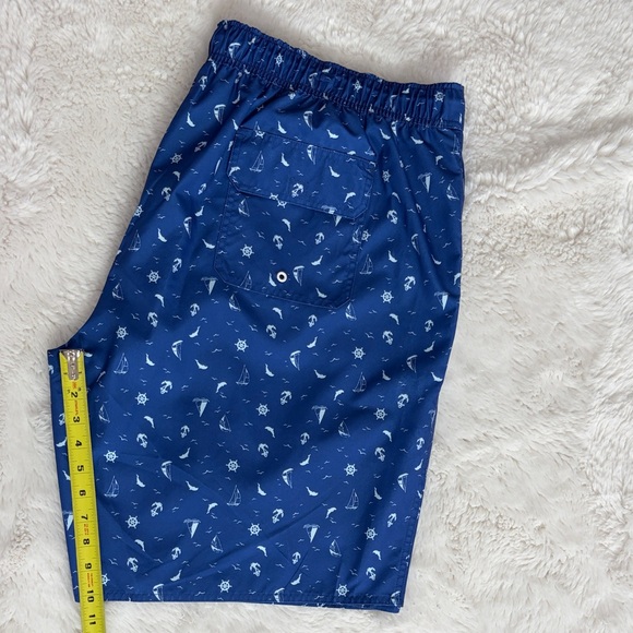 ST JOHN’S BAY ,Size 2XL,Blue Patterned Men's Swim Shorts - Picture 16 of 17
